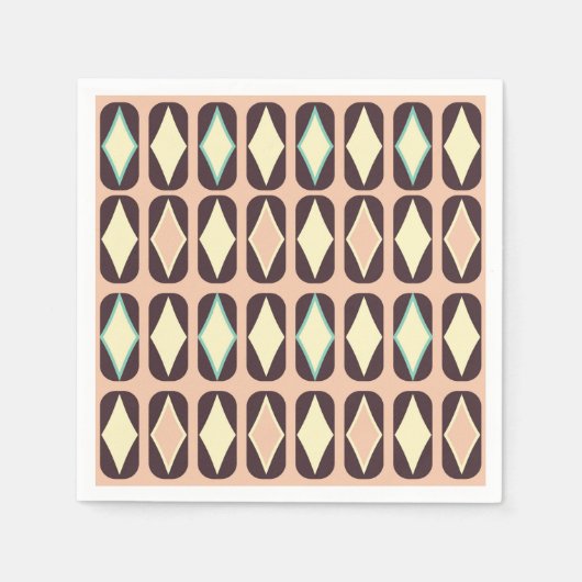 Seamless geometric pattern in dark brown leaf  スタンダードカクテルナプキン (正面)