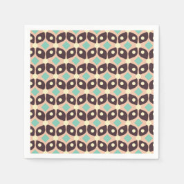 Seamless geometric pattern in dark brown leaf  スタンダードカクテルナプキン