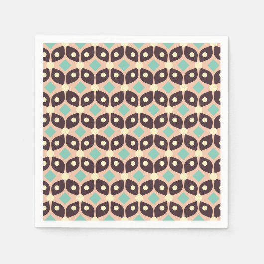 Seamless geometric pattern in dark brown leaf  スタンダードカクテルナプキン (正面)