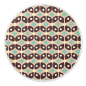 Seamless geometric pattern in dark brown leaf  セラミックノブ (正面)