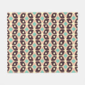 Seamless geometric pattern in dark brown leaf  フリースブランケット (正面(横))