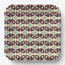 Seamless geometric pattern in dark brown leaf  ペーパープレート