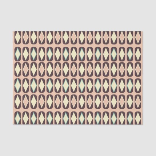 Seamless geometric pattern in dark brown leaf  薄葉紙 (正面)