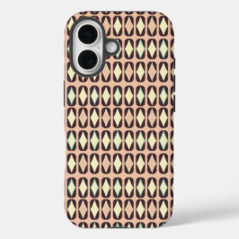Seamless geometric pattern in dark brown leaf  iPhone 16ケース