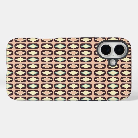 Seamless geometric pattern in dark brown leaf  Case-Mate iPhoneケース (裏面 (横))