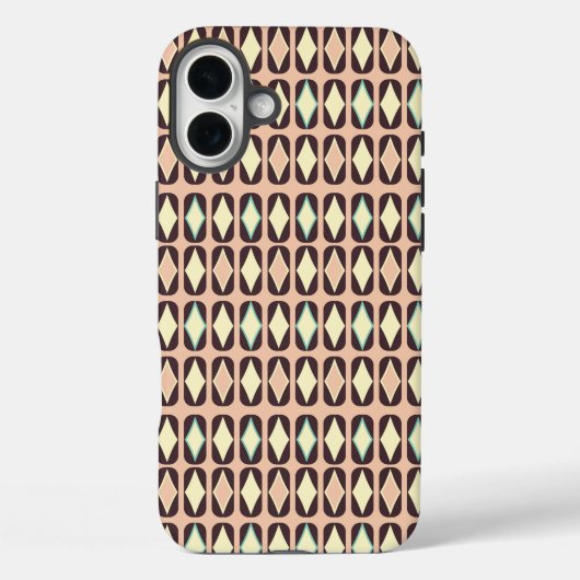 Seamless geometric pattern in dark brown leaf  Case-Mate iPhoneケース (裏面)