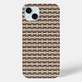 Seamless geometric pattern in dark brown leaf  iPhone 15 miniケース