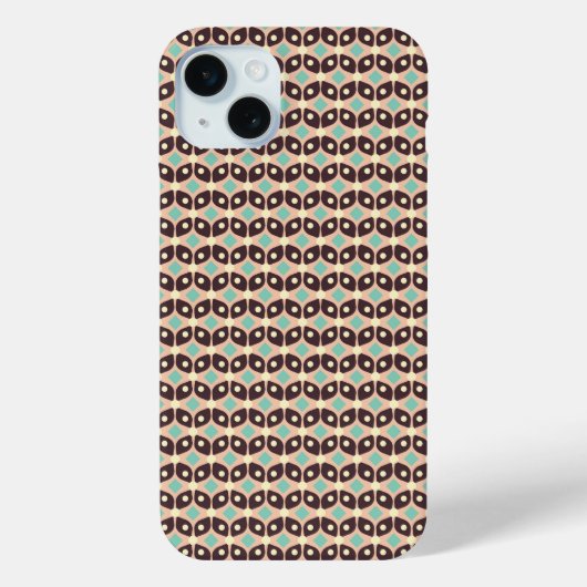 Seamless geometric pattern in dark brown leaf  Case-Mate iPhoneケース (裏面)