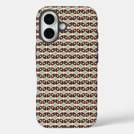 Seamless geometric pattern in dark brown leaf  iPhone 16ケース