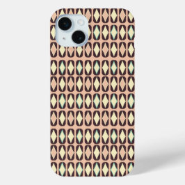 Seamless geometric pattern in dark brown leaf  iPhone 15 miniケース