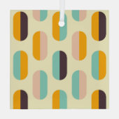 Seamless geometric pattern in retro vibes ガラスオーナメント (裏面)