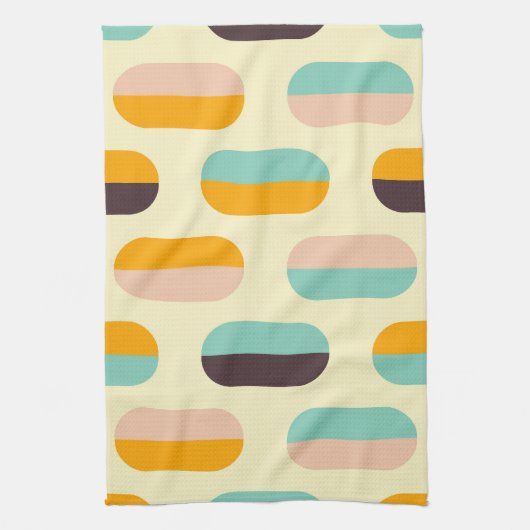 Seamless geometric pattern in retro vibes キッチンタオル (縦)