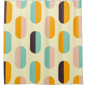 Seamless geometric pattern in retro vibes シャワーカーテン (正面)