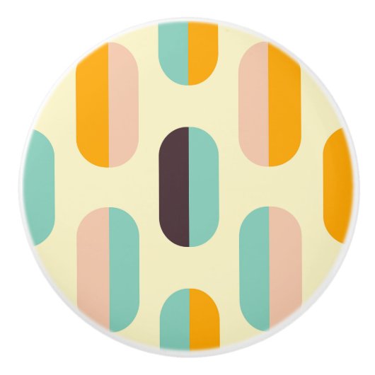 Seamless geometric pattern in retro vibes セラミックノブ (正面)