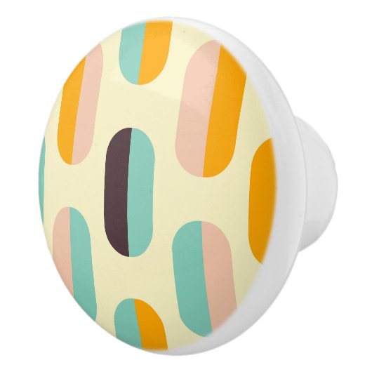 Seamless geometric pattern in retro vibes セラミックノブ (右)