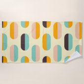 Seamless geometric pattern in retro vibes ビーチタオル (正面)