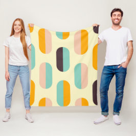 Seamless geometric pattern in retro vibes フリースブランケット