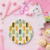 Seamless geometric pattern in retro vibes ペーパープレート (パーティー)