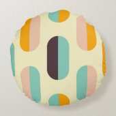 Seamless geometric pattern in retro vibes ラウンドクッション (裏面)