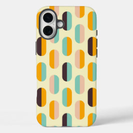 Seamless geometric pattern in retro vibes iPhone 16 plusケース