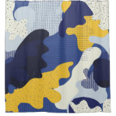 Seamless geometric pattern with abstract camouflag シャワーカーテン (正面)