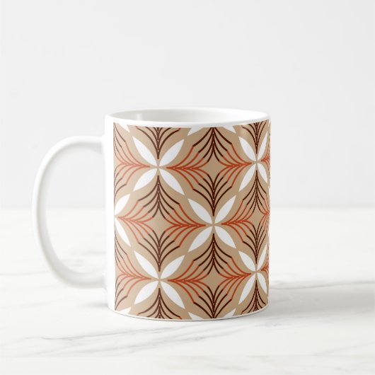 Seamless geometric pattern with flowers コーヒーマグカップ (左)