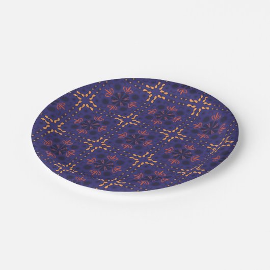 Seamless geometric pattern with orange and red  ペーパープレート (アングル)