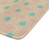 Seamless geometric pattern with teal pentagons カッティングボード (角)