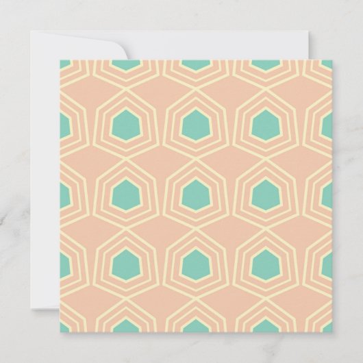 Seamless geometric pattern with teal pentagons サンキューカード (正面)