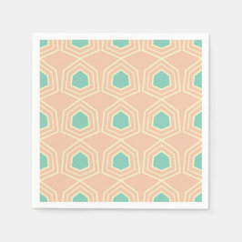 Seamless geometric pattern with teal pentagons スタンダードカクテルナプキン