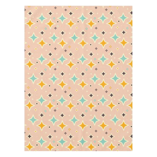 Seamless geometric pattern with teal pentagons テーブルクロス (正面)