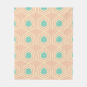 Seamless geometric pattern with teal pentagons フリースブランケット (正面)