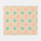 Seamless geometric pattern with teal pentagons フリースブランケット (正面(横))
