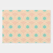 Seamless geometric pattern with teal pentagons ラッピングペーパーシート (正面)
