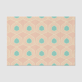 Seamless geometric pattern with teal pentagons 薄葉紙