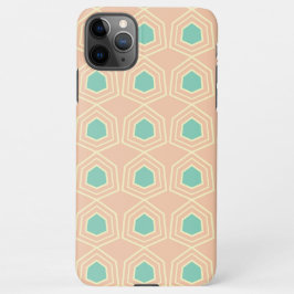 Seamless geometric pattern with teal pentagons iPhone 11Pro maxケース