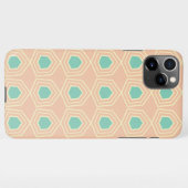 Seamless geometric pattern with teal pentagons iPhoneケース (裏面横)