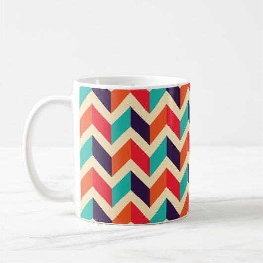 Seamless geometric pattern with zigzags background コーヒーマグカップ (左)