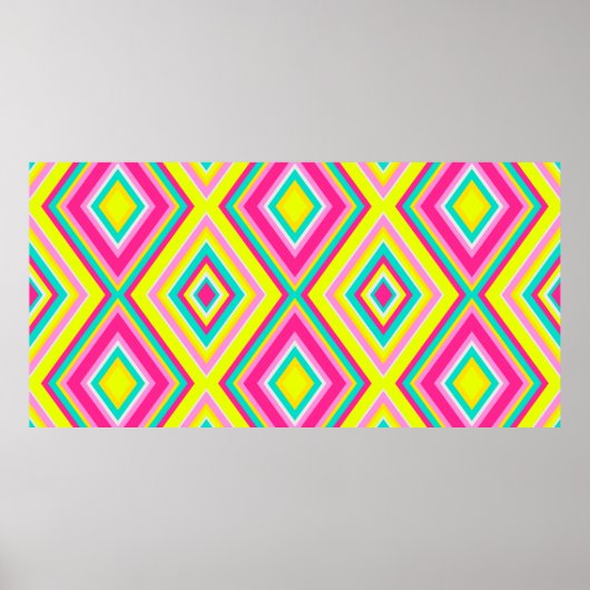 Seamless geometrical modern shapes triangles brigh ポスター (正面)