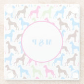 seamless Great Dane pattern ガラスコースター (裏面)