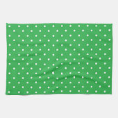 Seamless green background polka dot pattern キッチンタオル (横)
