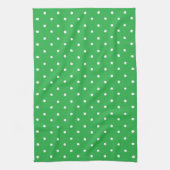 Seamless green background polka dot pattern キッチンタオル (縦)