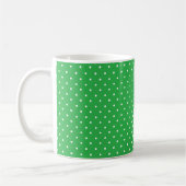 Seamless green background polka dot pattern コーヒーマグカップ (左)