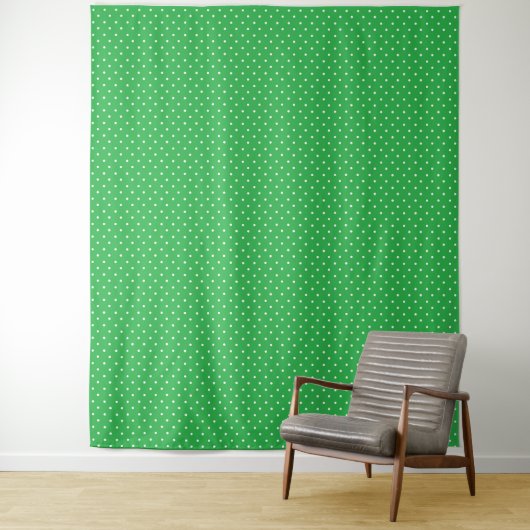 Seamless green background polka dot pattern タペストリー (インサイチュ)