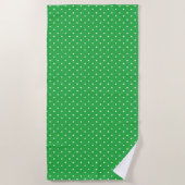 Seamless green background polka dot pattern ビーチタオル (正面)