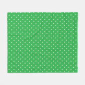 Seamless green background polka dot pattern フリースブランケット (正面(横))