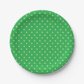 Seamless green background polka dot pattern ペーパープレート (正面)
