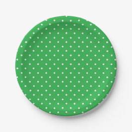 Seamless green background polka dot pattern ペーパープレート