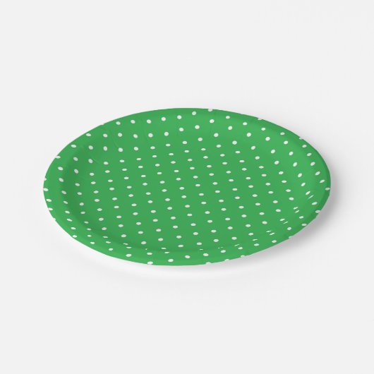 Seamless green background polka dot pattern ペーパープレート (アングル)