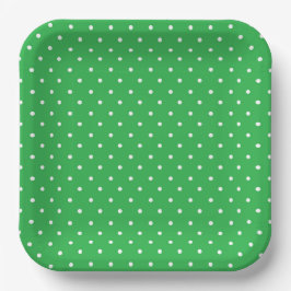 Seamless green background polka dot pattern ペーパープレート